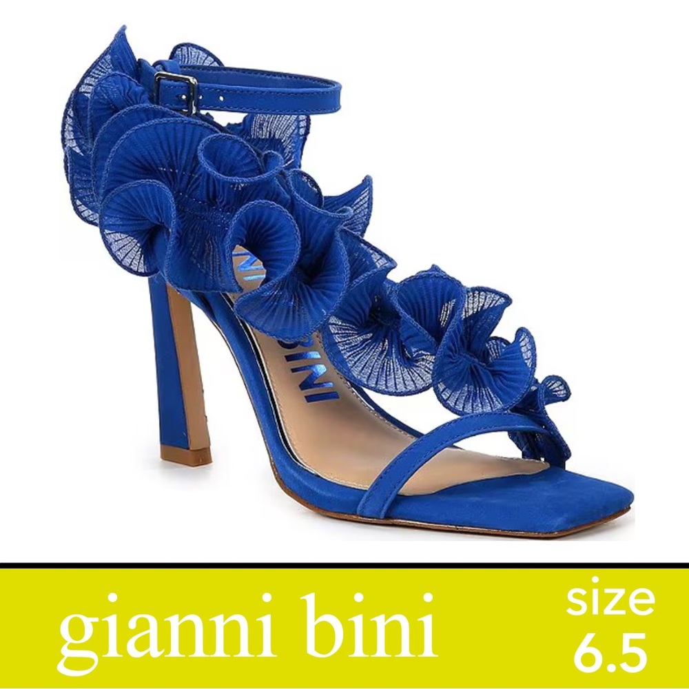 Gianni Bini Franz Electric Blue Ruffled Heels (NIB)